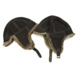 Two 20th century flying caps.