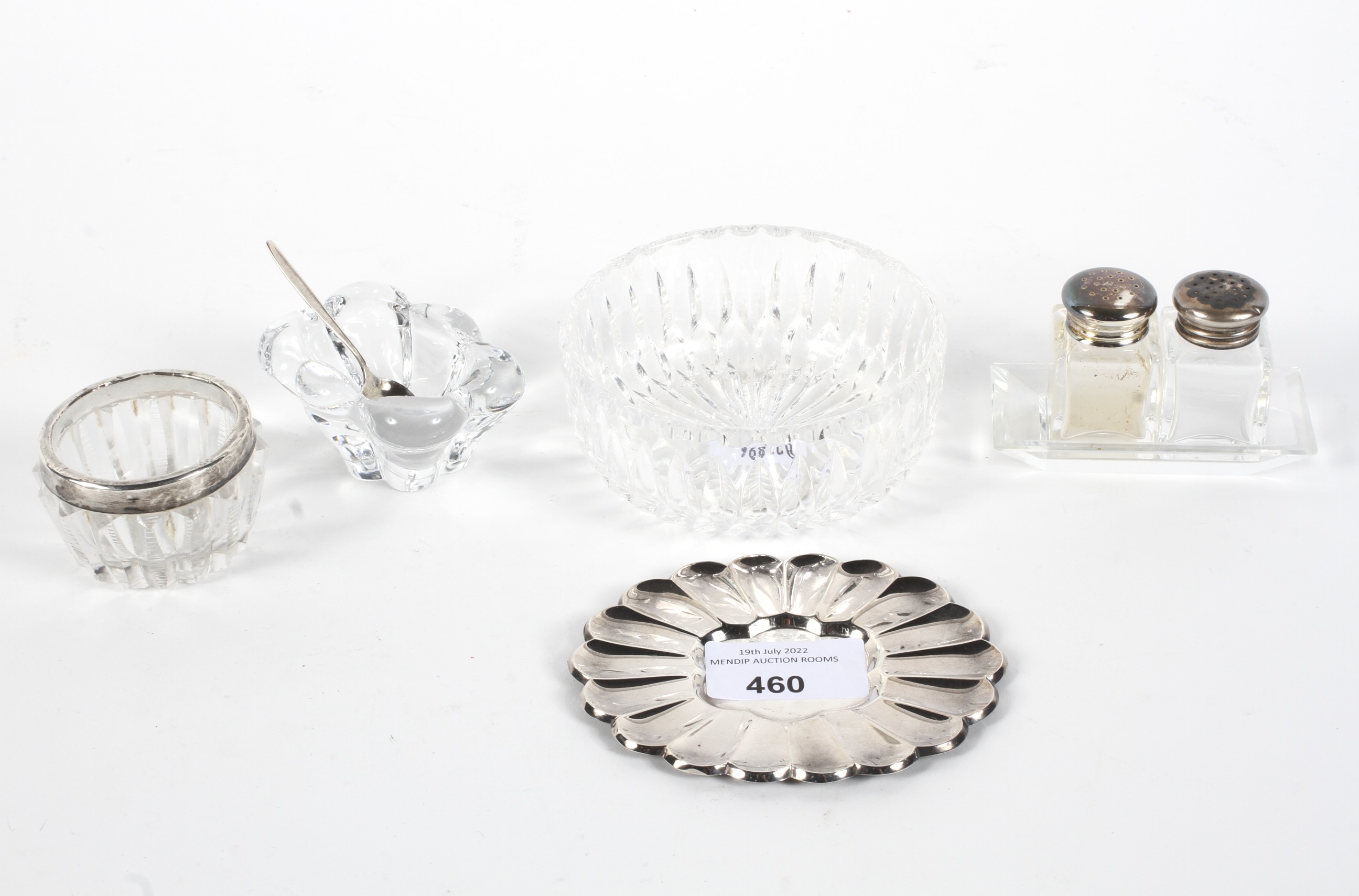 A collection of '925' silver and glassware.