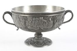 A Franklin Mint 'The Excalibur, Legends of Camelot Bowl' pewter bowl.