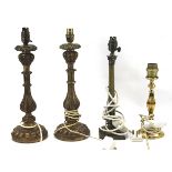 Four assorted table lamps.