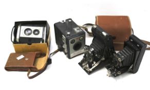 An assortment of cameras.