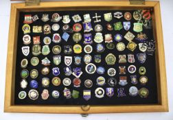 Approximately 100 vintage enamel badges.