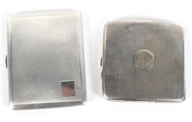 Two 20th century silver cigarette cases.