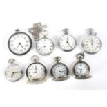Eight 20th century pocket watches.
