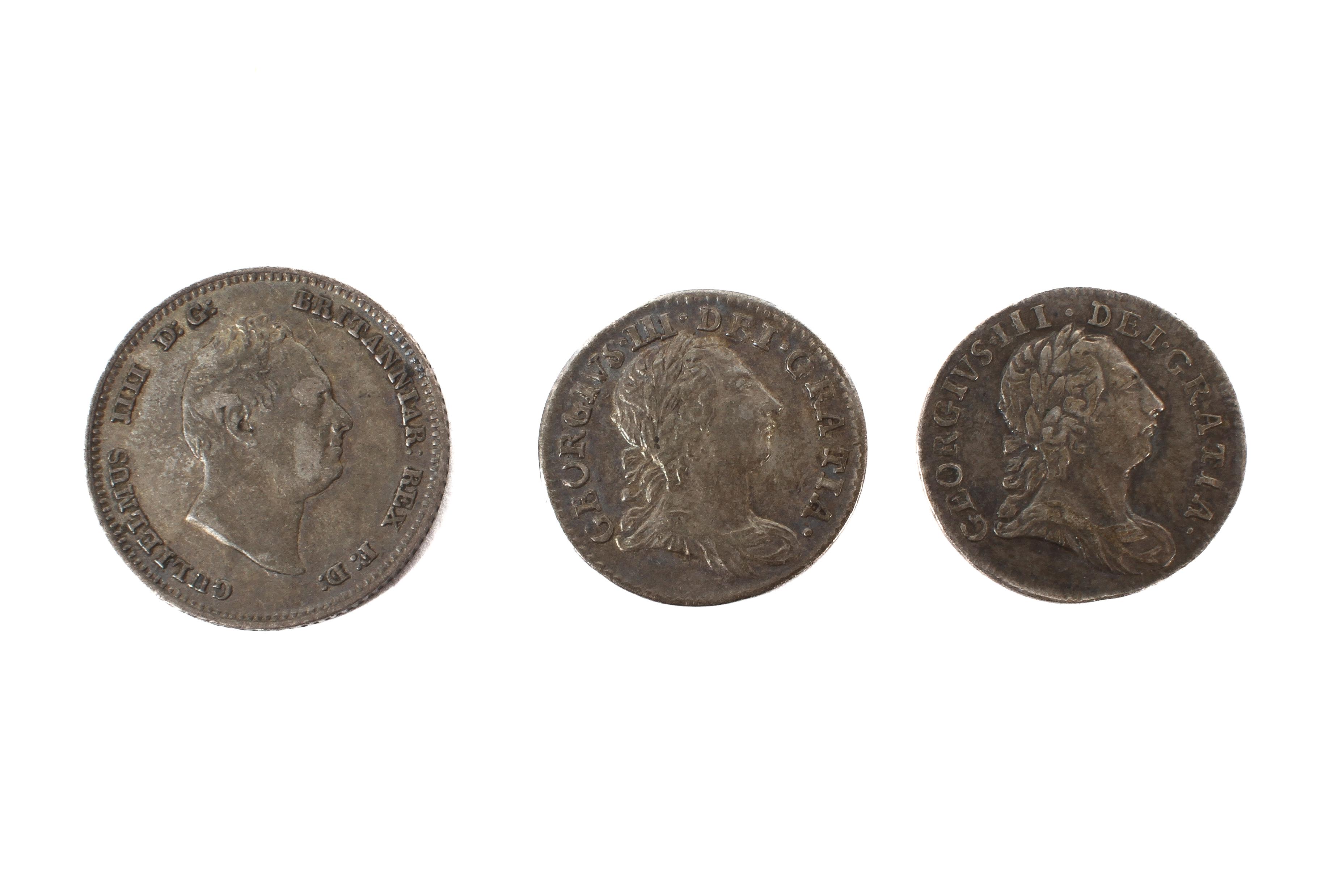 Three coins: 1836 fourpence; - Image 2 of 2