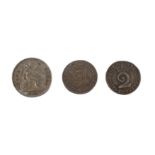 Three coins: 1836 fourpence;