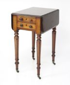 A Victorian mahogany drop leaf side table.