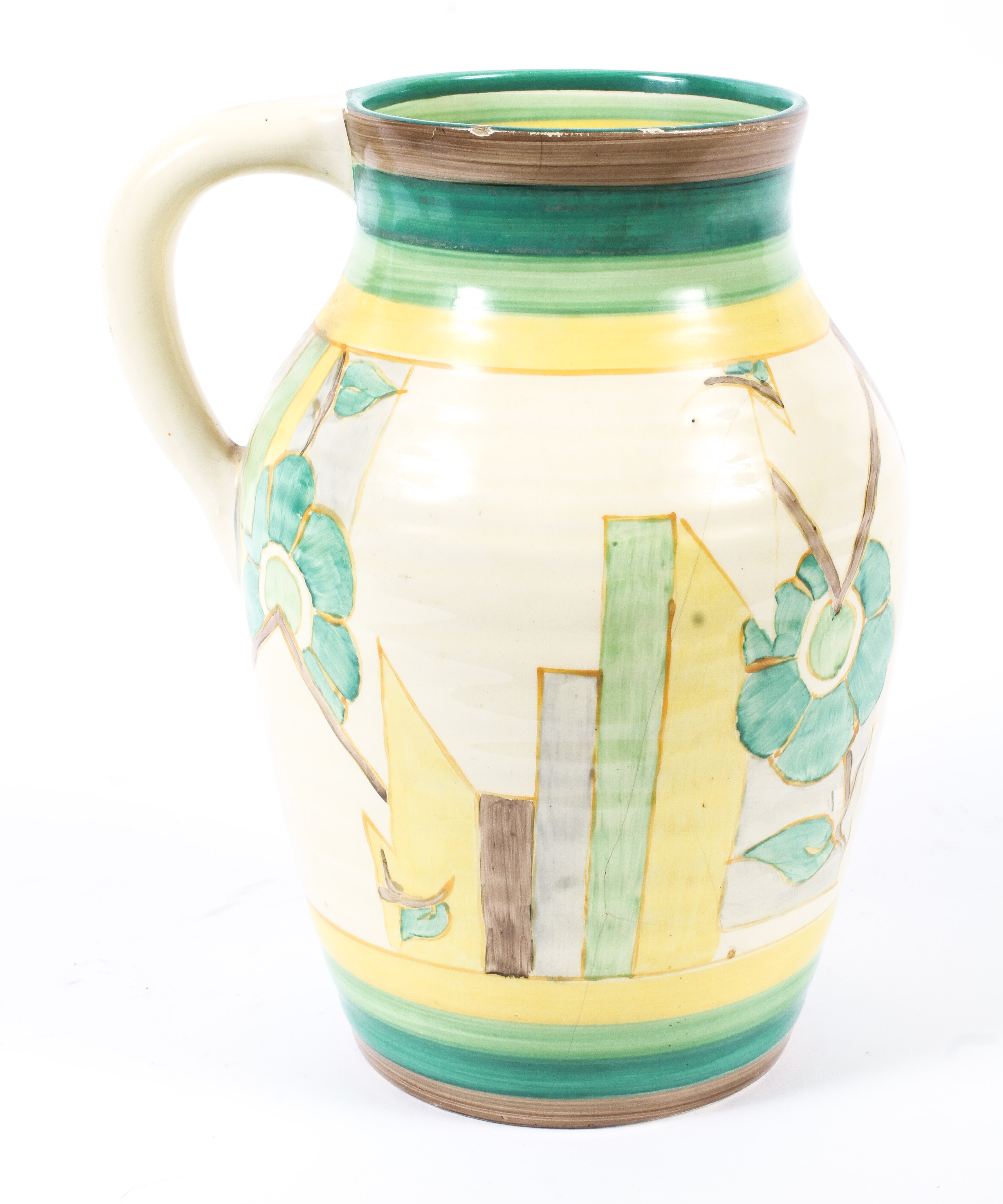 A Clarice Cliff Lotus Moonflower jug. - Image 2 of 3