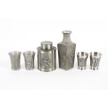 A group of Royal Selangor pewter 'four seasons' wares.