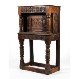 A 17th century oak buffet of small proportion.