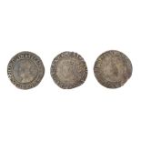 Three Elizabeth I sixpences: 1561, 1579,