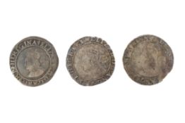 Three Elizabeth I sixpences: 1561, 1579,
