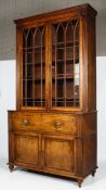 A fine mahogany Regency secretaire bookcase with reeded columns.