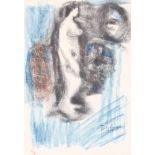 Hugo Dachinger (1908-1996), Standing Female Nude, chalks and charcoal on paper.
