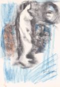 Hugo Dachinger (1908-1996), Standing Female Nude, chalks and charcoal on paper.