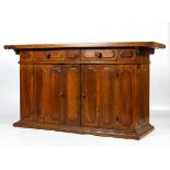 A 19th century French fruitwood sideboard of large proportion.
