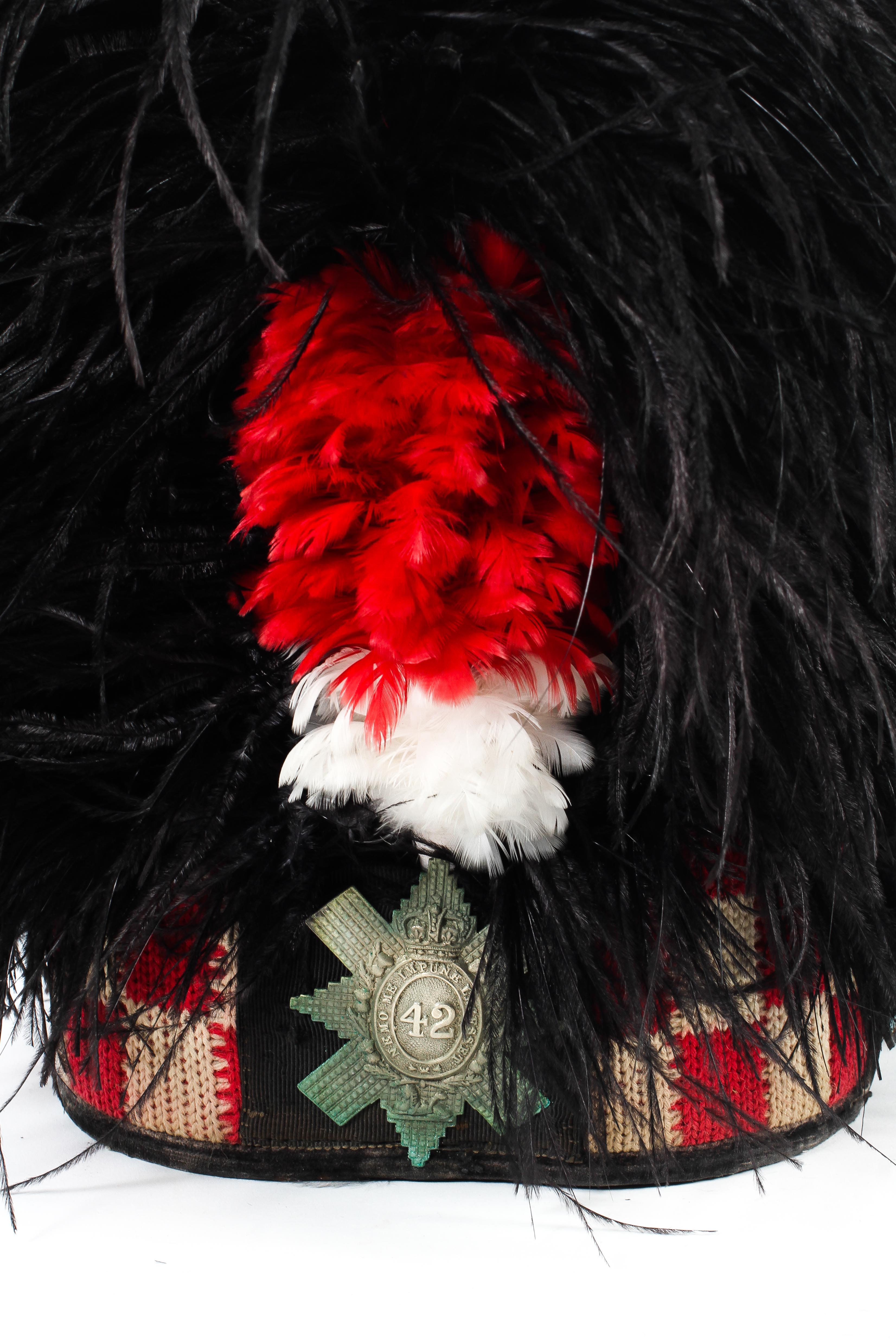 An early 20th century Scottish 42nd Highland Regiment officer's black ostrich feather bonnet. - Image 2 of 4