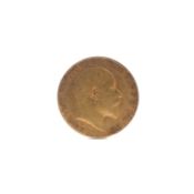 An Edwardian half sovereign, dated 1910.