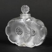 A Lalique two Fleurs scent bottle and stopper.