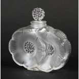 A Lalique two Fleurs scent bottle and stopper.