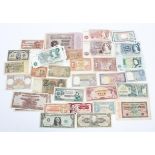 Assorted world bank notes