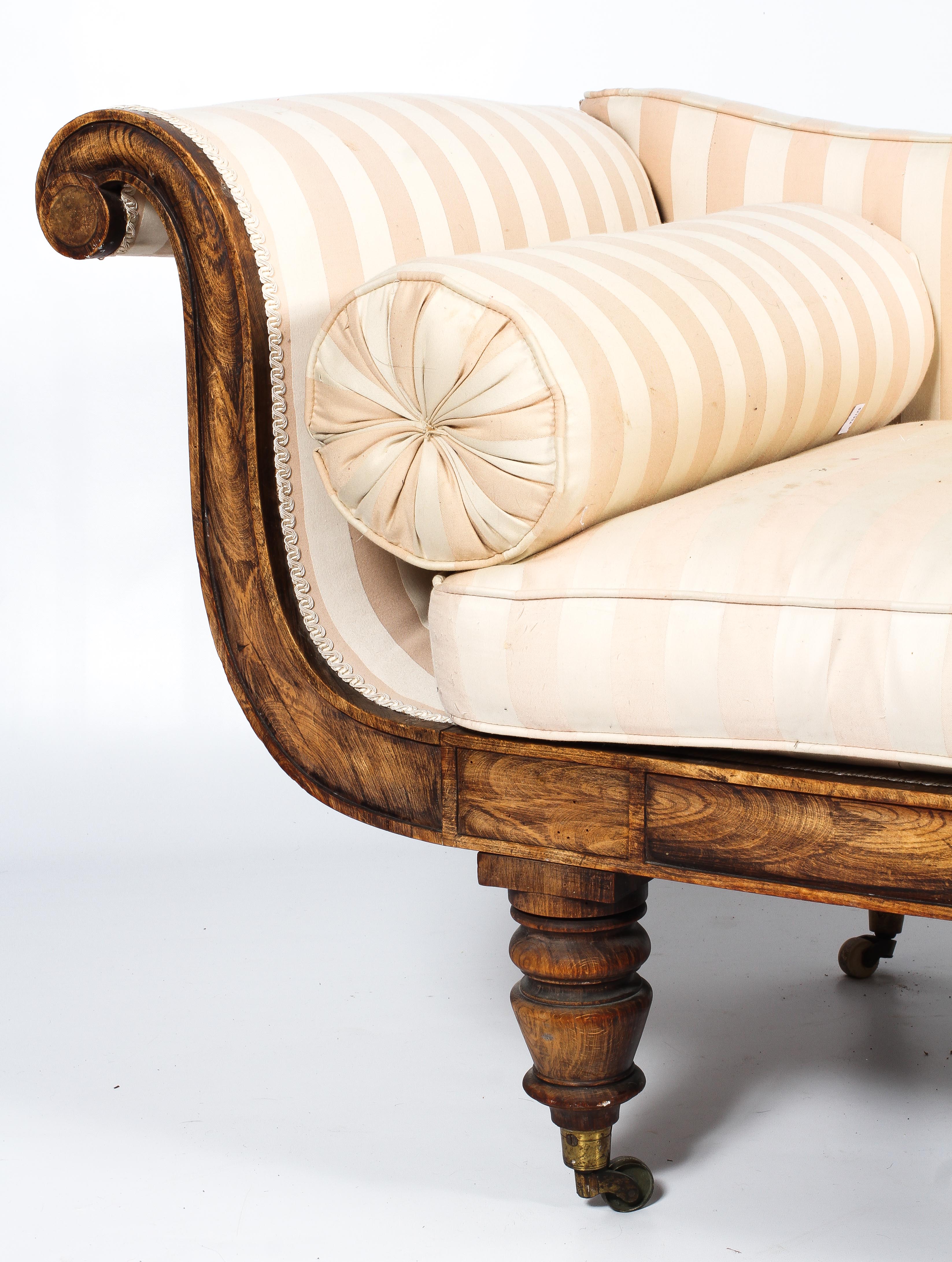 A Regency style rosewood framed upholstered day bed. - Image 2 of 7