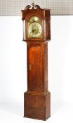 An 18th century oak 8 day longcase clock.