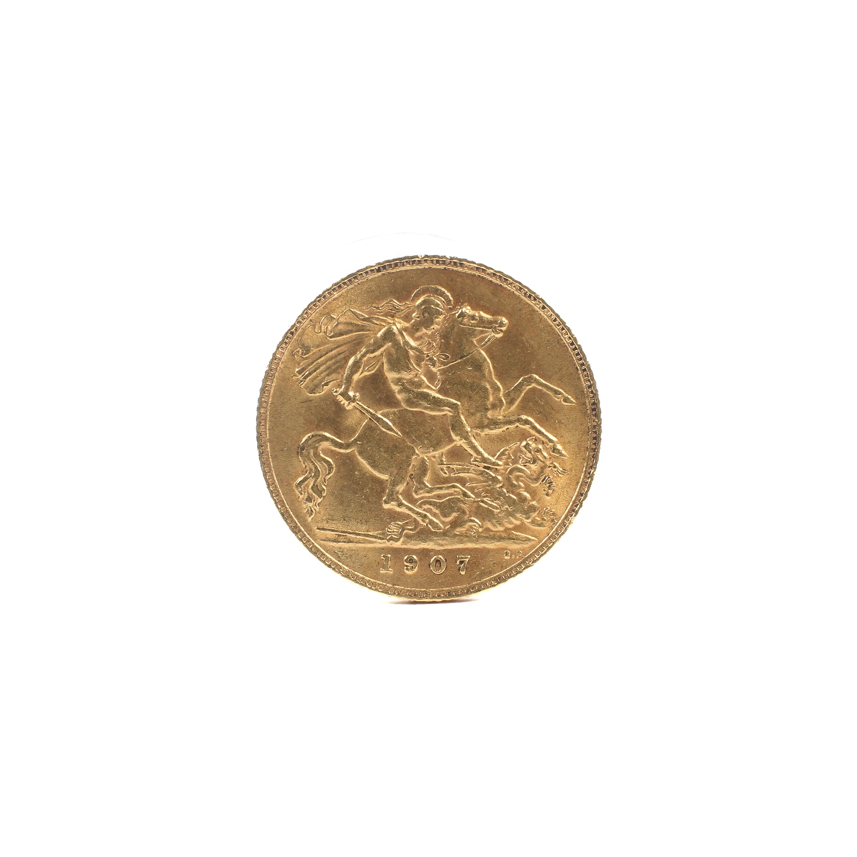 An Edwardian half sovereign. Dated 1907. - Image 2 of 2