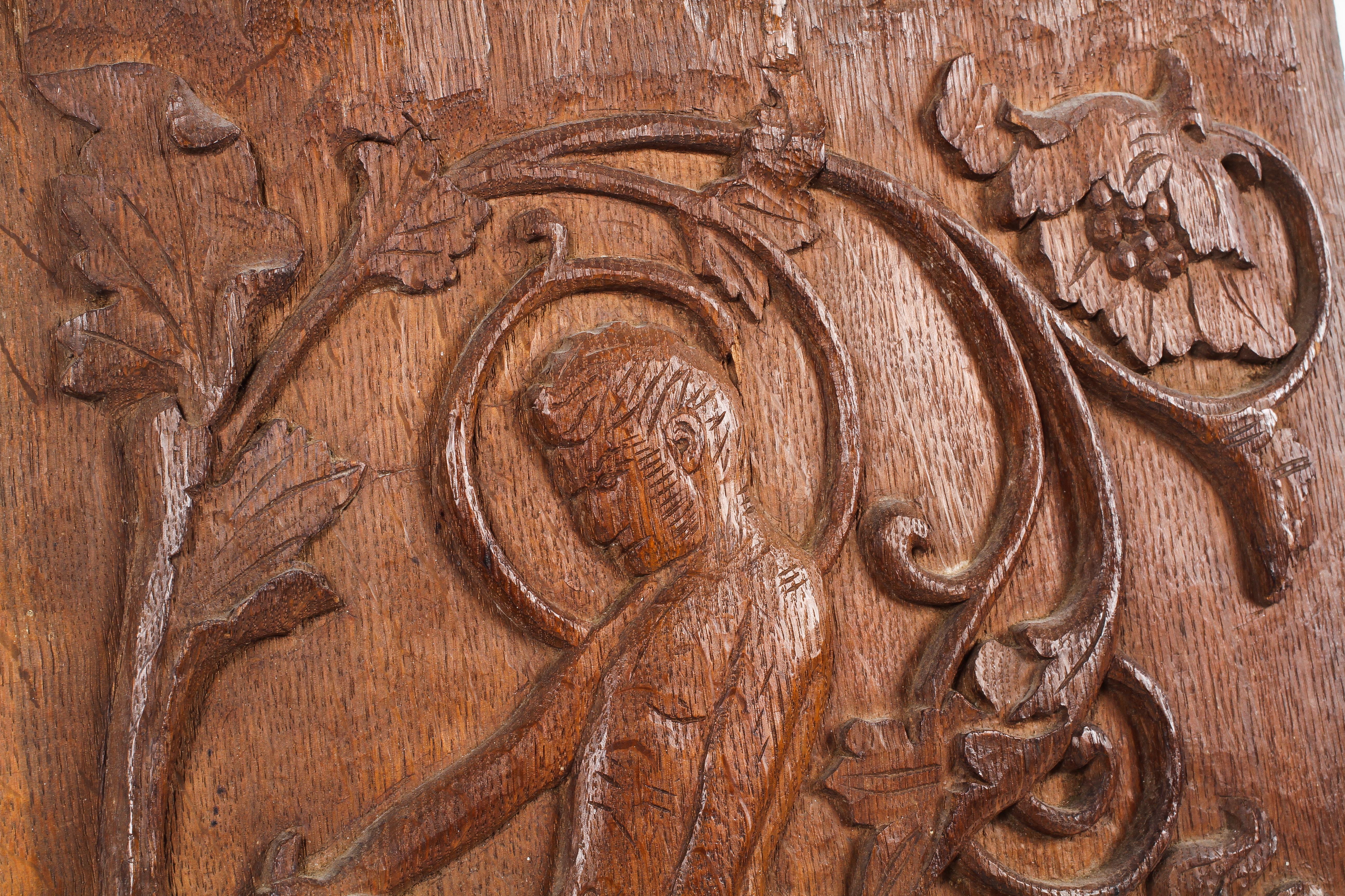 A oak carved panel of unusual design depicting a Centaur. - Image 2 of 2