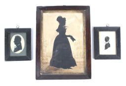 Three 19th century framed silhouettes.