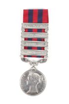 A Victorian India general service with four attached clasps; Burma 1885-7, Burma 1887-89,