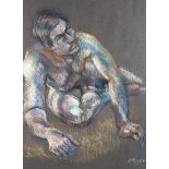 D Russell, Male Nude, pastel on paper. Signed and dated '83 lower right, framed, 40cm x 55cm exc.