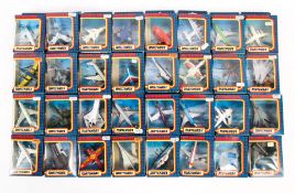 A collection of Matchbox 'Skybusters' diecast models.