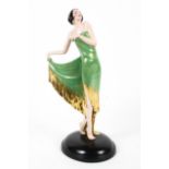 A Crown Devon Art Deco figure of a Flapper Girl.