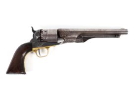 A Colt model 1860 army six shot revolver.