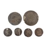 Six silver coins,