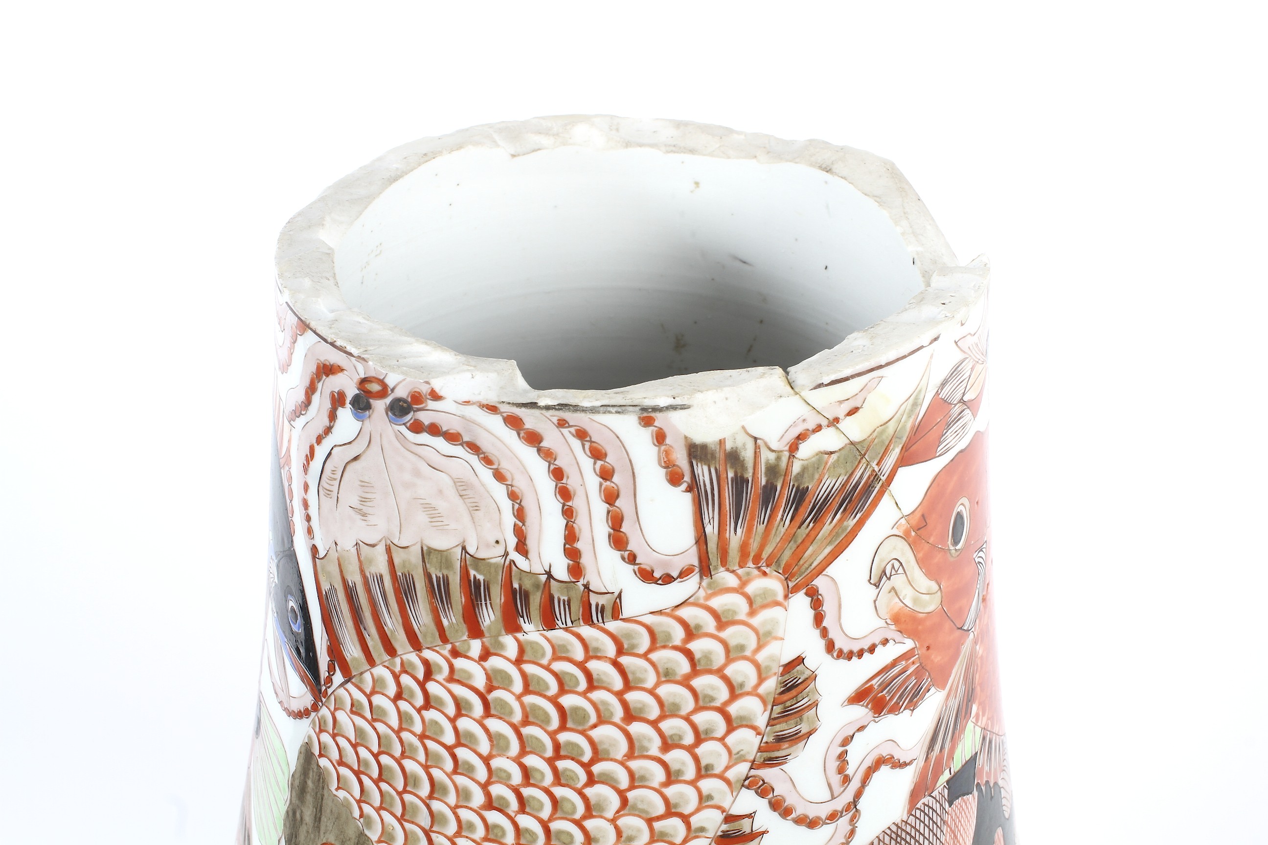 A late 19th century Japanese porcelain large oviform hall vase. - Image 3 of 3