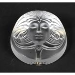 A Lalique frosted glass paperweight.