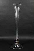 An Edwardian glass trumpet-shaped lily vase.