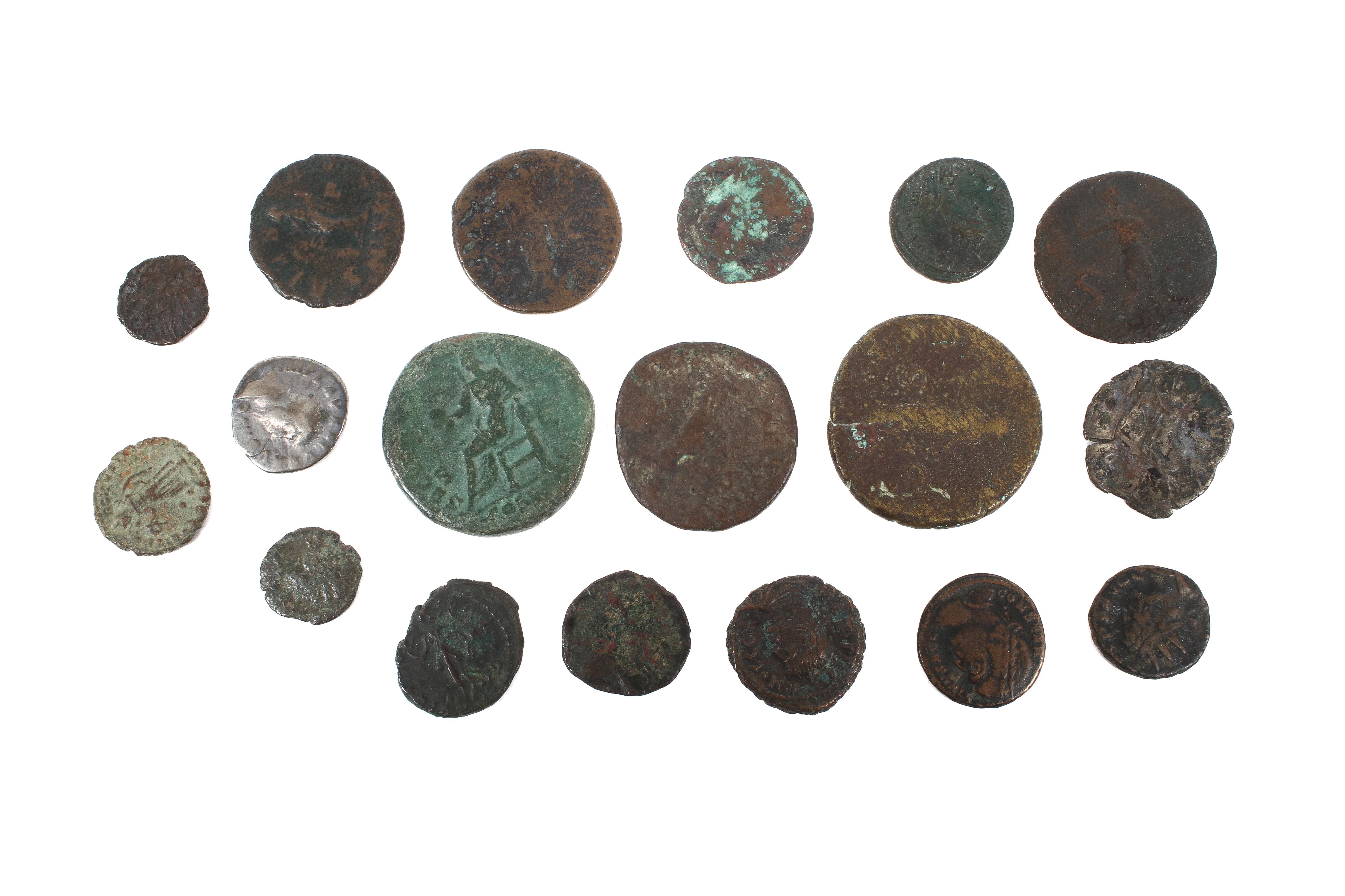 Eighteen Roman coins including Denarius