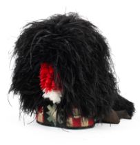 An early 20th century Scottish 42nd Highland Regiment officer's black ostrich feather bonnet.