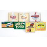 Six Corgi diecast coaches and commercial vehicle sets.