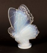 A Sabino Art Deco opalescent model of a butterfly. With etched marks to base, 15.