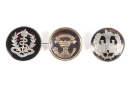 Three WWI tortoiseshell sweetheart brooches.