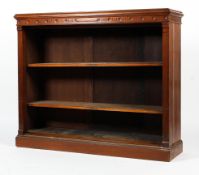 An Edwardian mahogany free standing open bookcase.