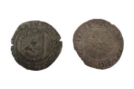 Two coins: Henry VIII groat;