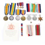 A collection of WWI and WWII medals.