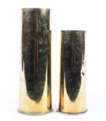 Two 20th century brass military shell cases.