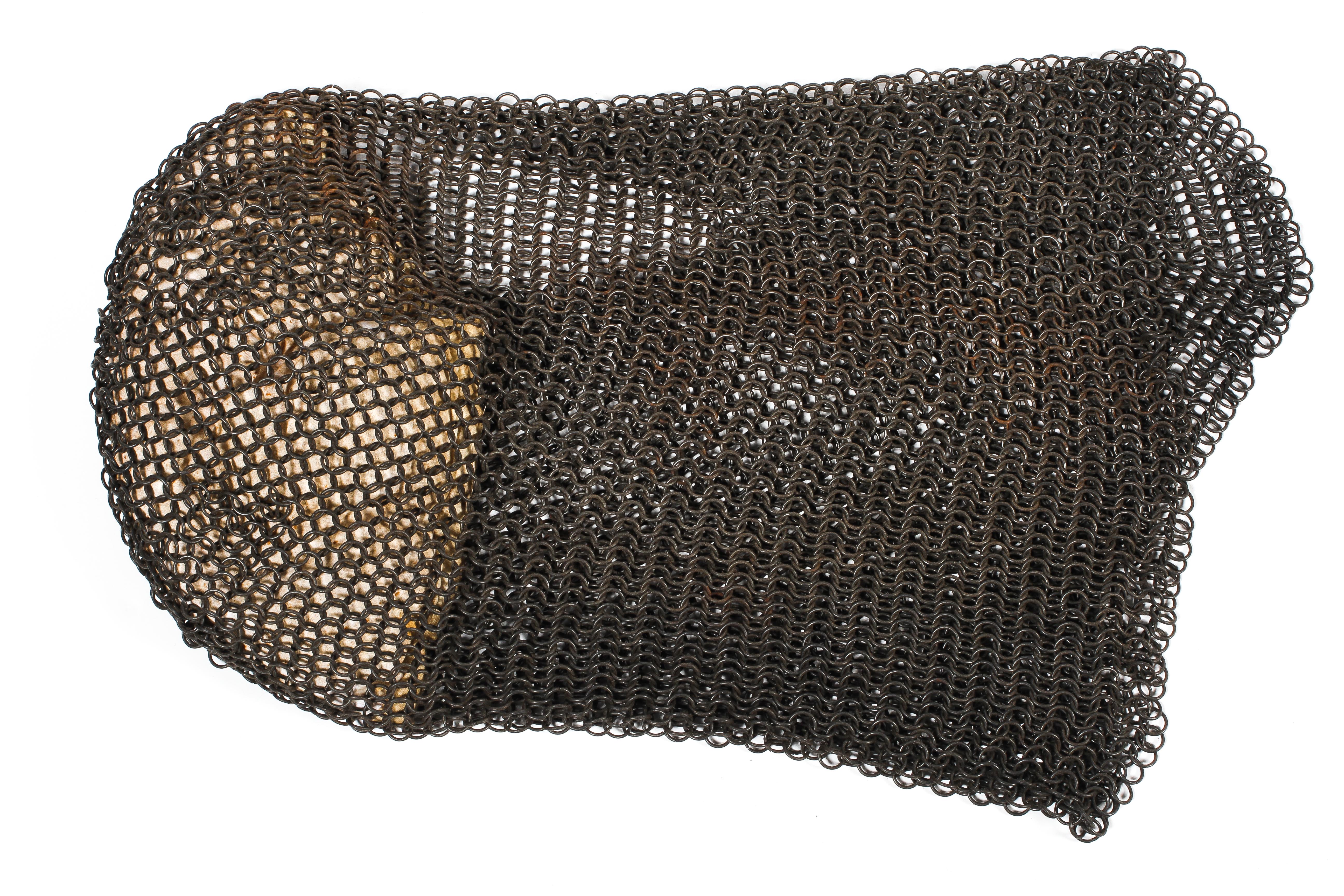 A 20th century coil head chain mail and chain mail vest for re-enactment - Image 3 of 3