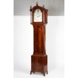 A 19th century flame mahogany eight-day longcase clock.